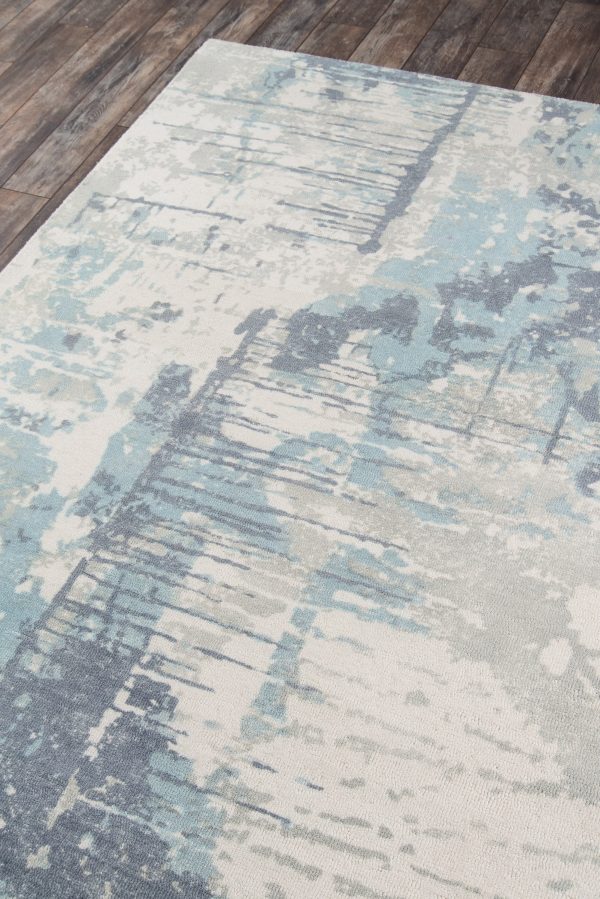 Casual Hand Tufted Blue Rug Hot on Sale