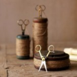 Set Of 3 Wooden Spools With Jute Twine And Scissors Supply