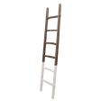 Wooden , Decorative 76  Ladder, 2-Tone White Hot on Sale