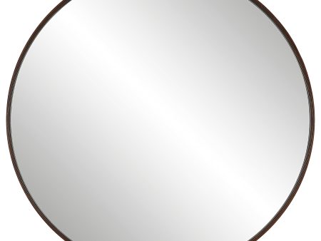 Eden Mahogany Round Mirror For Cheap