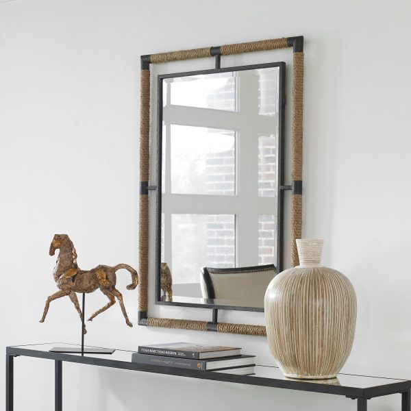 Melville Iron & Rope Mirror For Cheap