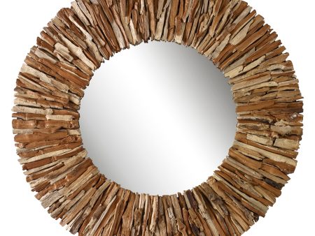 Teak Branch Natural Round Mirror Cheap