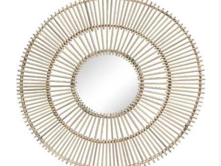 31  Rattan Mirror Wall Decor, Natural Hot on Sale