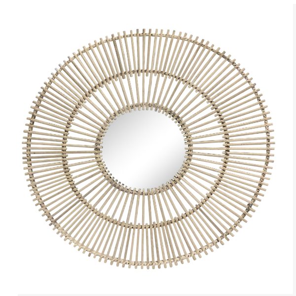 31  Rattan Mirror Wall Decor, Natural Hot on Sale