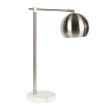 Metal 22  Round Task Table Lamp, Silver For Discount