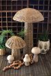 Set Of Two Woven Seagrass Mushrooms For Discount