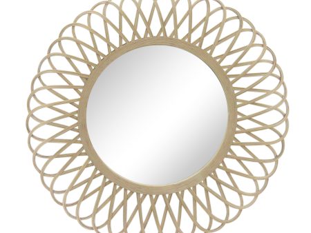 Wicker 35  Daisy Mirror, Natural on Sale