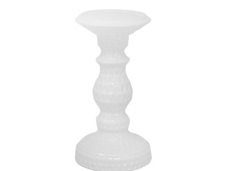 Dimpled White Candle Holder 8  Hot on Sale