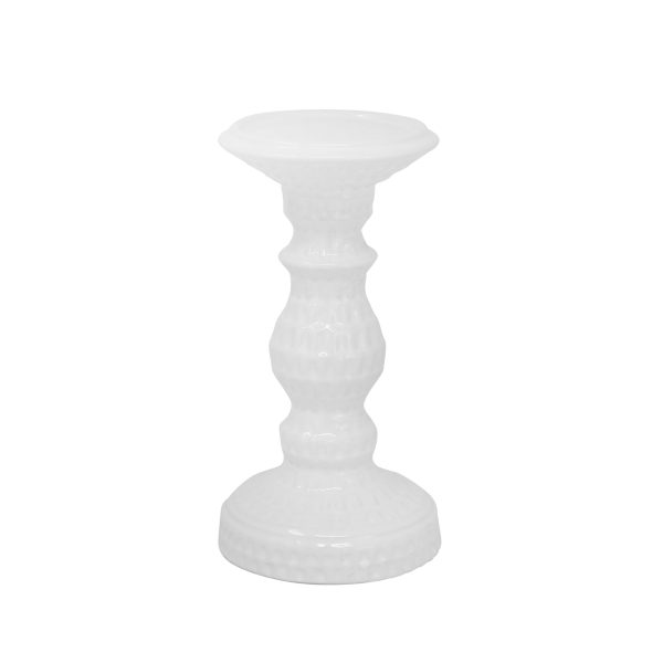 Dimpled White Candle Holder 8  Hot on Sale