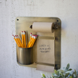 Note Roll With Antique Brass Wall Rack With Pencil Holder Online Hot Sale