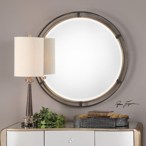 Carrizo Bronze Round Mirror Cheap