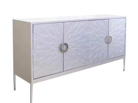 Luna Sideboard, 4 Doors with 2 Chrome Polished Metal Handle Supply