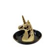 Ceramic 6  Unicorn Trinket Tray, Black Gold Cheap