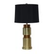 Metal 32  Double Cylinder Tablelamp, Gold Supply