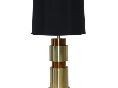 Metal 32  Double Cylinder Tablelamp, Gold Supply