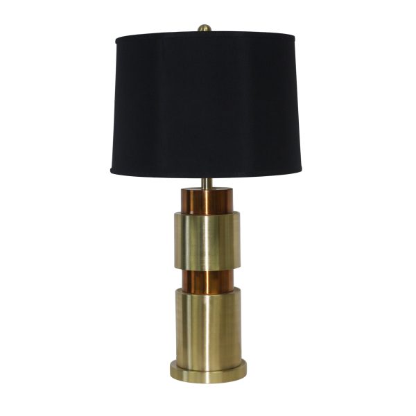 Metal 32  Double Cylinder Tablelamp, Gold Supply