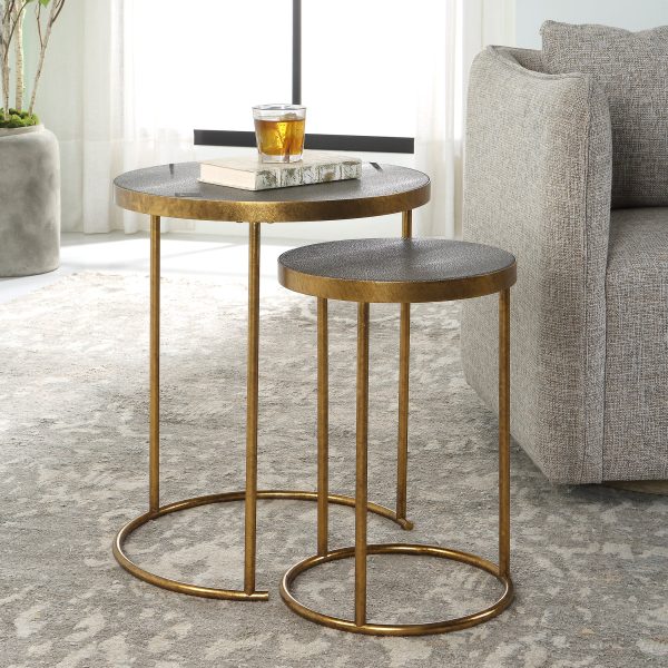 Aragon Brass Nesting Tables, S 2 Cheap