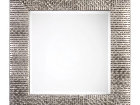 Cressida Distressed Silver Square Mirror For Sale