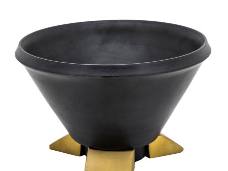 12  Wooden Bowl W  Metal Legs, Black Sale