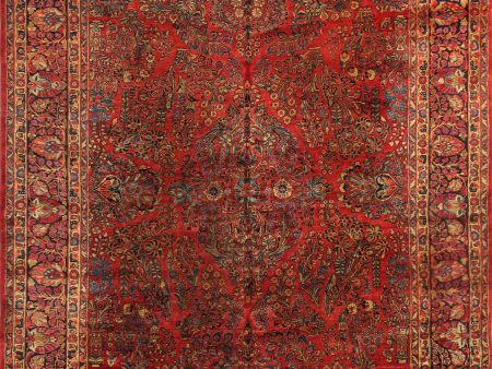 Antique Sarouk Collection Lamb s Wool Area Rug- 8  9  X 16  2  , Red Online