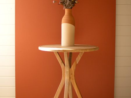 Tall Wooden Round Top Accent Table Online now