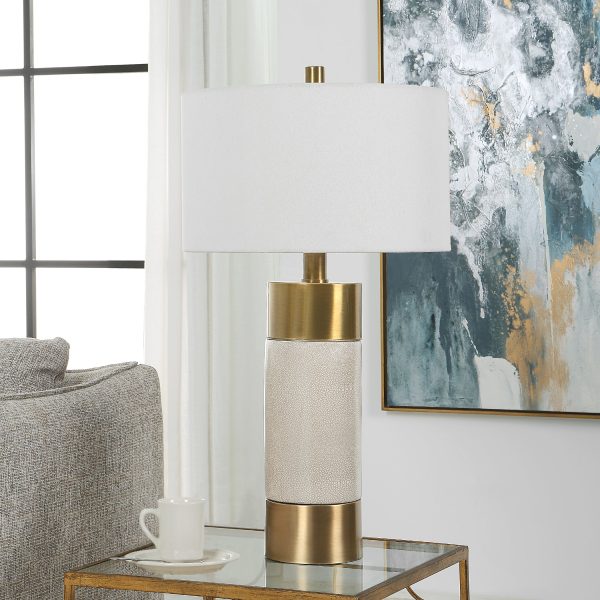 Adelia Ivory & Brass Table Lamp Online Hot Sale