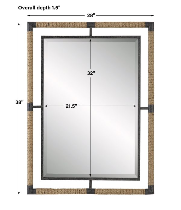 Melville Iron & Rope Mirror For Cheap