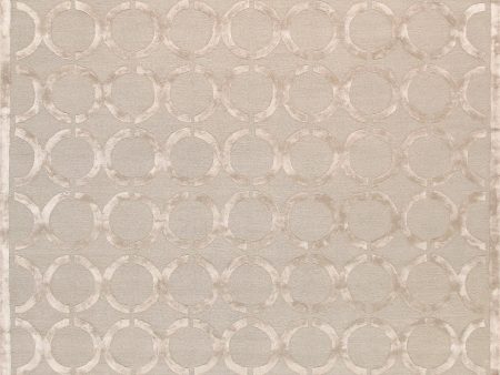 Edgy Collection Hand-Tufted Silk & Wool Beige Area Rug- 5  0  X  8  0  For Cheap