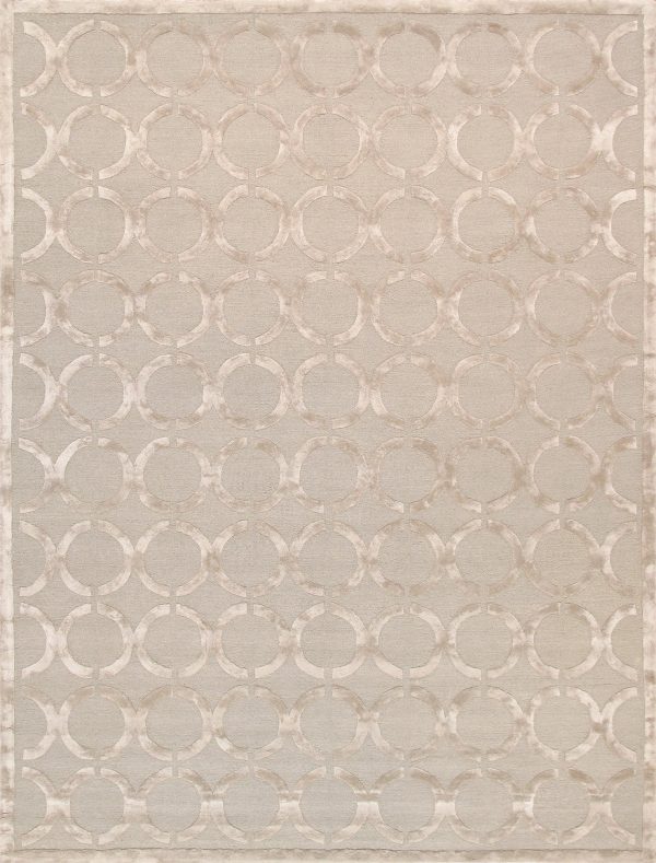 Edgy Collection Hand-Tufted Silk & Wool Beige Area Rug- 5  0  X  8  0  For Cheap