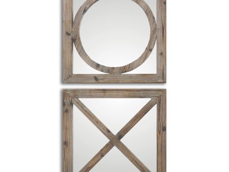 Baci E Abbracci, Wooden Mirrors S 2 Hot on Sale