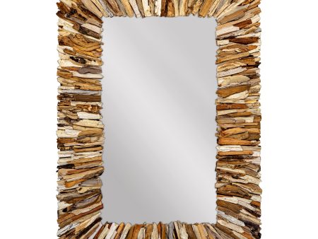 Teak Branch Rectangular Mirror For Cheap