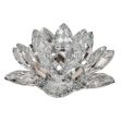 Silver Crystal Lotus Candle Holder 8.25  Fashion