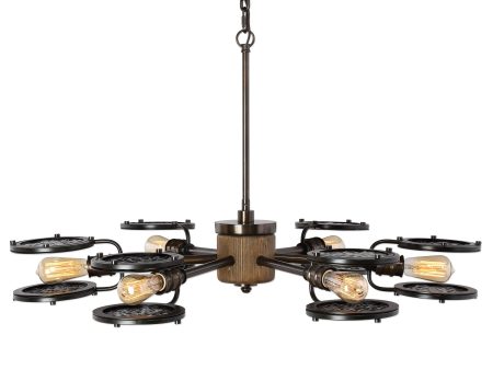 Gavia 6 Light Dark Brass Chandelier For Discount