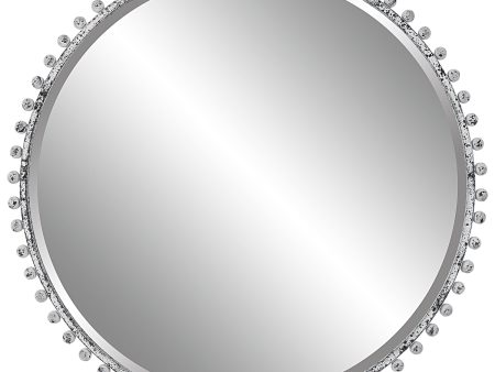 Taza Aged White Round Mirror on Sale