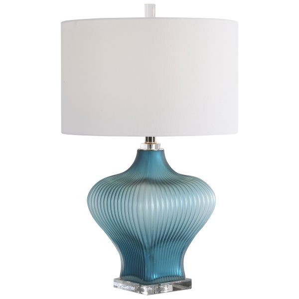 Marjorie Frosted Turquoise Table Lamp Online Sale