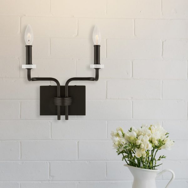 Ebony Elegance 2 Light Sconce on Sale