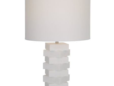 Ascent White Geometric Table Lamp on Sale