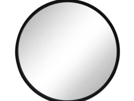 24  Round Mirror, Black Wb For Sale