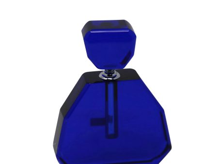 Blue Crystal Perfume Bottle, Wide 6  on Sale