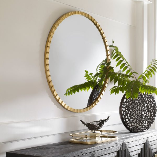 Dandridge Gold Round Mirror Hot on Sale