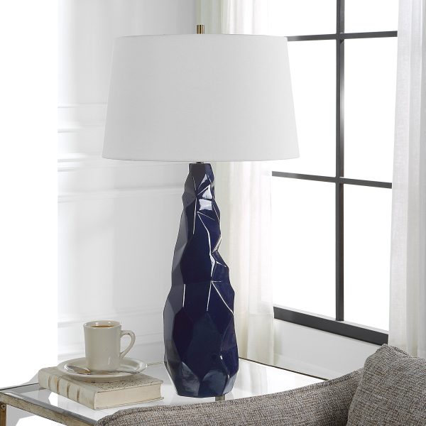 Kavos Geometric Blue Table Lamp For Discount