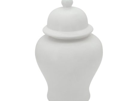 18 H Temple Jar, Matte White on Sale