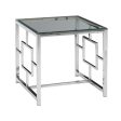 Silver Metal Glass Accent Table, Kd Online Hot Sale