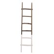 Wooden , Decorative 76  Ladder, 2-Tone White Hot on Sale