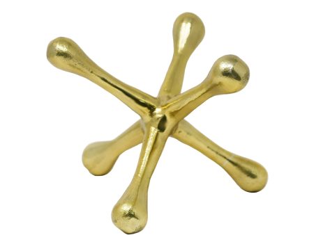 Gold Metal Jacks Sculpture 8  Discount