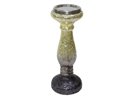 12  Dark Gray Crackled Candle Holder Online