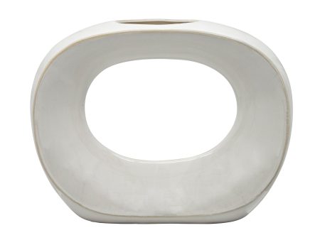 11 H Oval Vase, White Sale