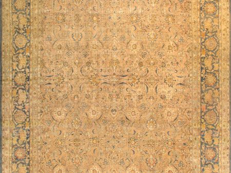 Antique Tabriz Collection Lamb s Wool Area Rug-11  6  X 16  8  , Salmon Hot on Sale