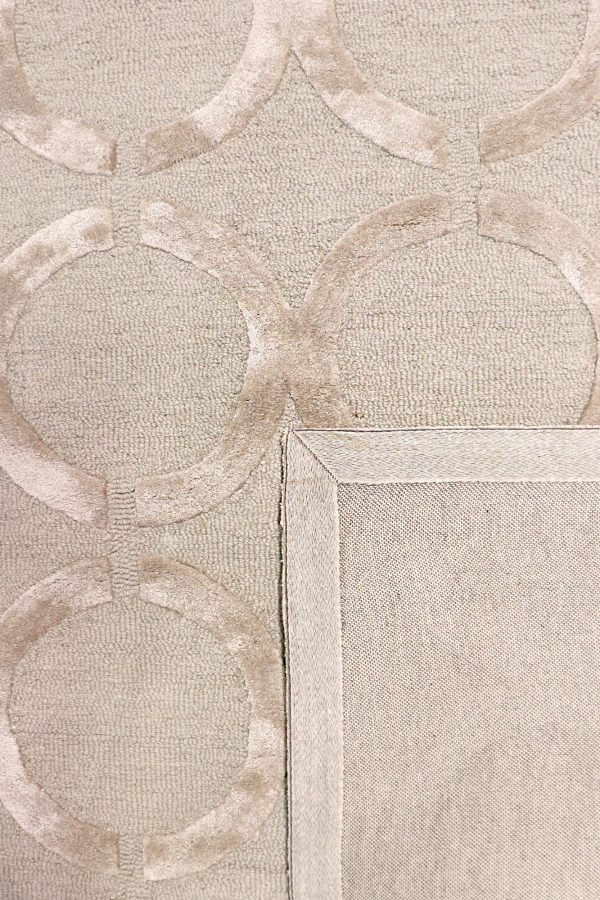 Edgy Collection Hand-Tufted Silk & Wool Beige Area Rug- 8  6  X 11  6  Online now