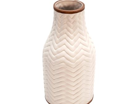 10  Chevron Vase, White Online Hot Sale